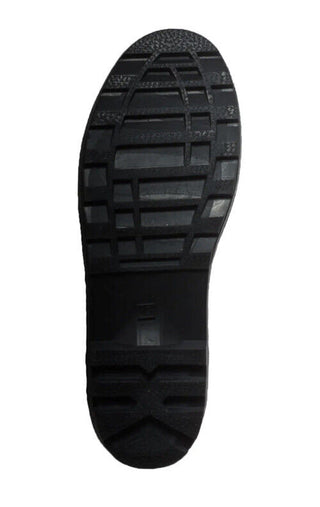Men's Expandable Calf Rubber Boot Black Leather Boots