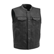 Sharp Shooter Perforated Men's Motorcycle Leather Vest