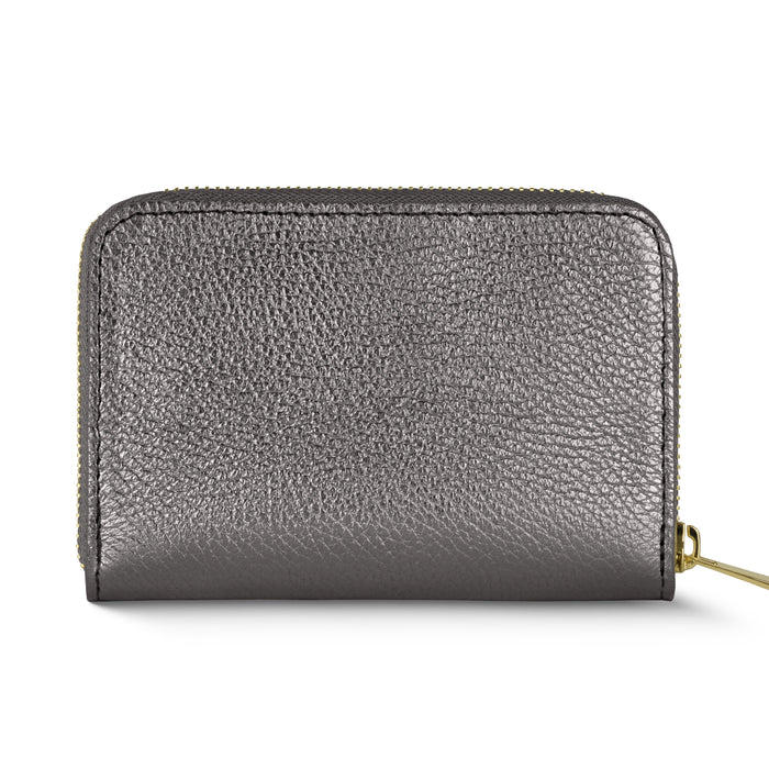 Metallic Full-Grain Leather Wallet | Ancona