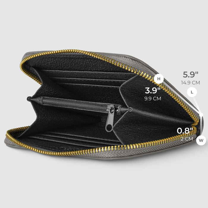 Metallic Full-Grain Leather Wallet | Ancona