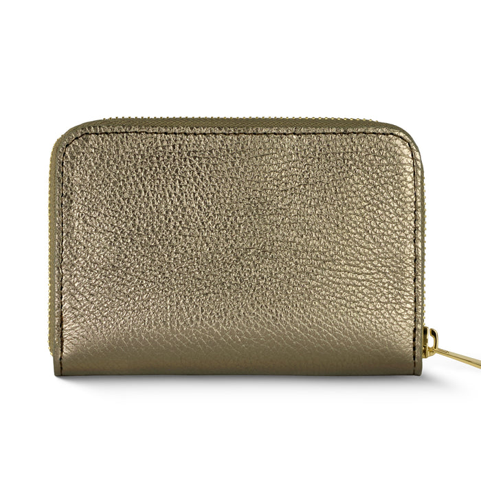 Metallic Full-Grain Leather Wallet | Ancona