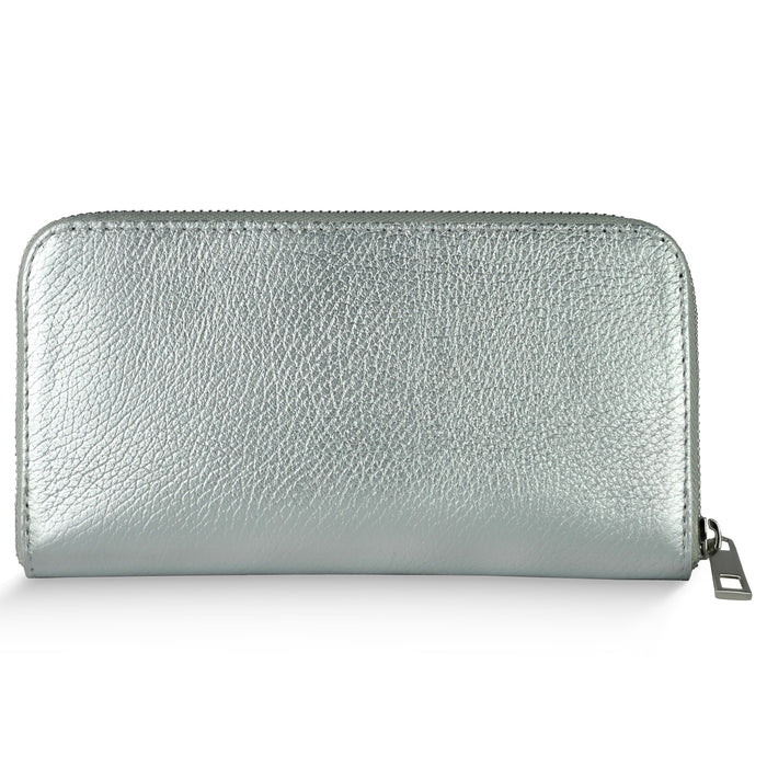 Metallic Full-Grain Leather Wallet | Udine