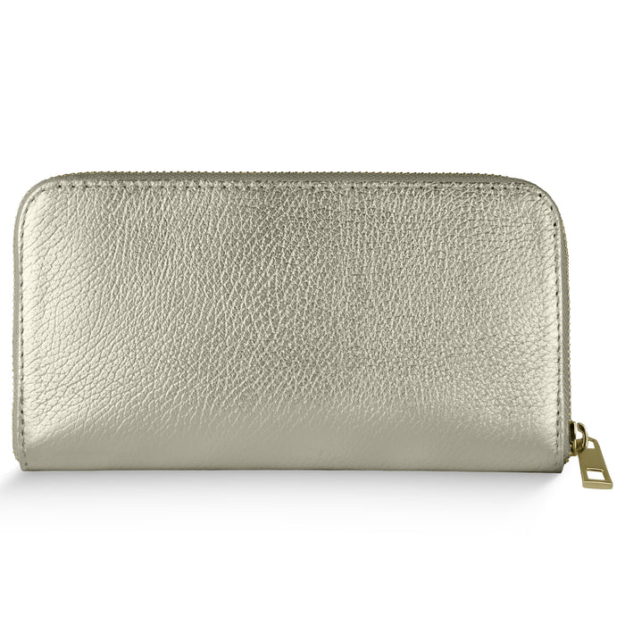 Metallic Full-Grain Leather Wallet | Udine