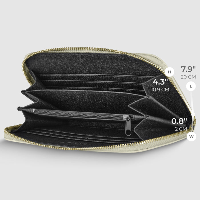 Metallic Full-Grain Leather Wallet | Udine