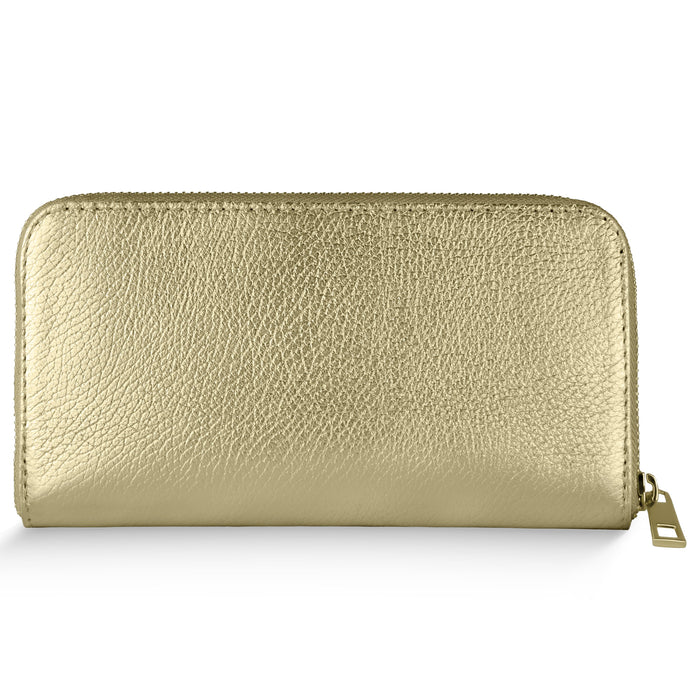 Metallic Full-Grain Leather Wallet | Udine