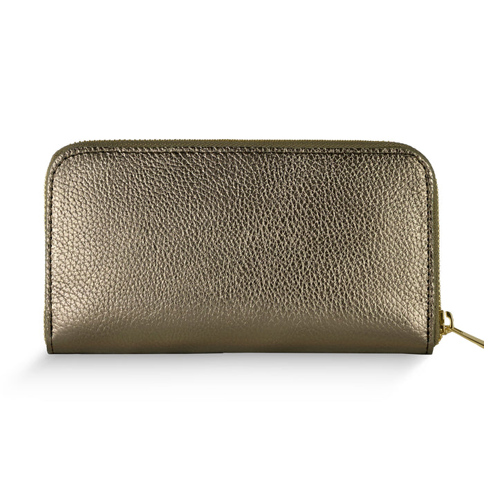 Metallic Full-Grain Leather Wallet | Udine