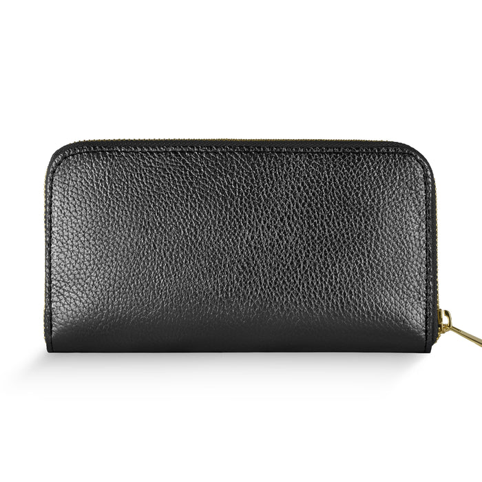 Metallic Full-Grain Leather Wallet | Udine