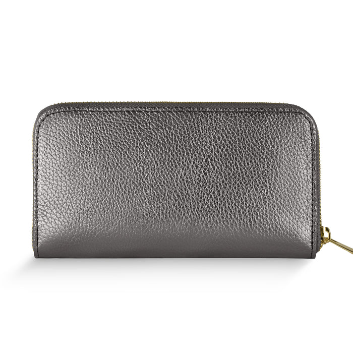 Metallic Full-Grain Leather Wallet | Udine