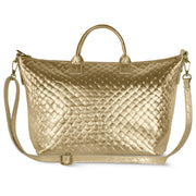 Urbino Metallic Suede Top-Handle Bag