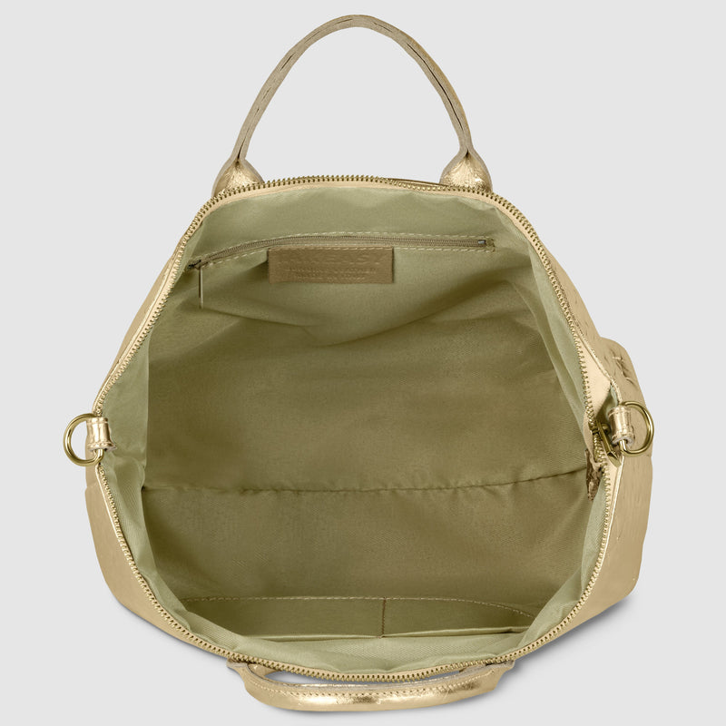 Urbino Metallic Suede Top-Handle Bag