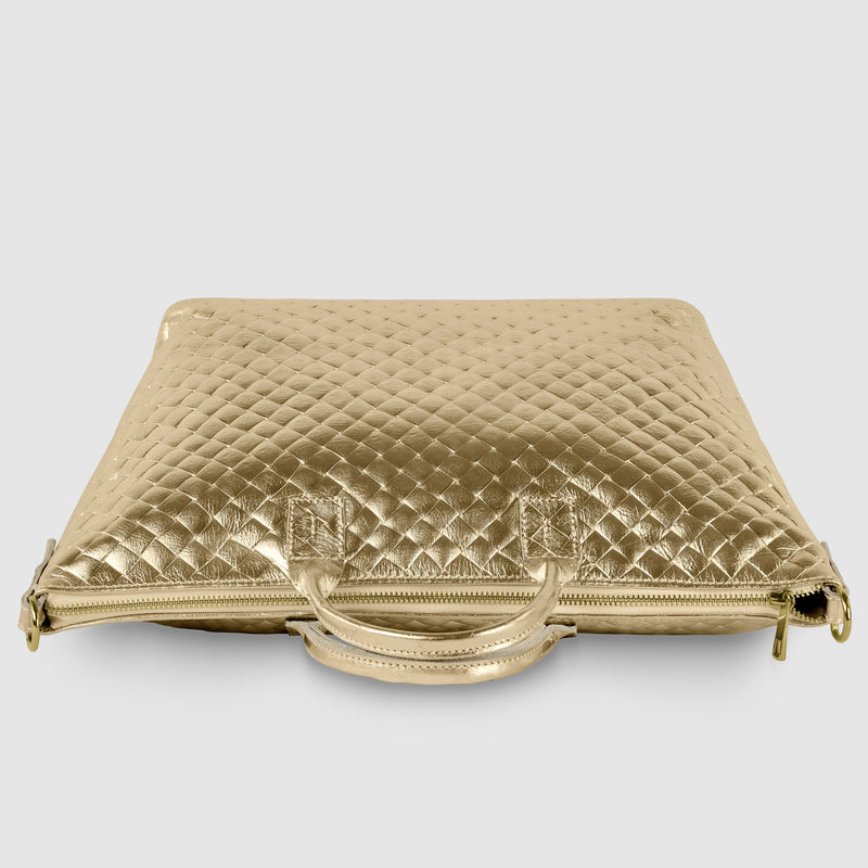 Urbino Metallic Suede Top-Handle Bag