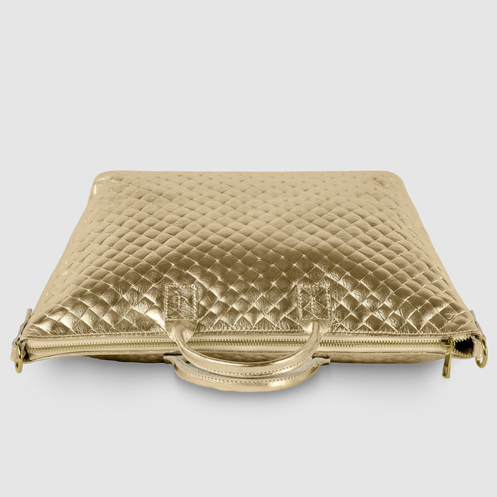 Urbino Metallic Suede Top-Handle Bag