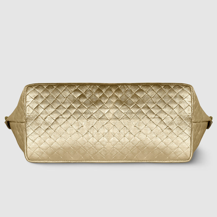 Urbino Metallic Suede Top-Handle Bag