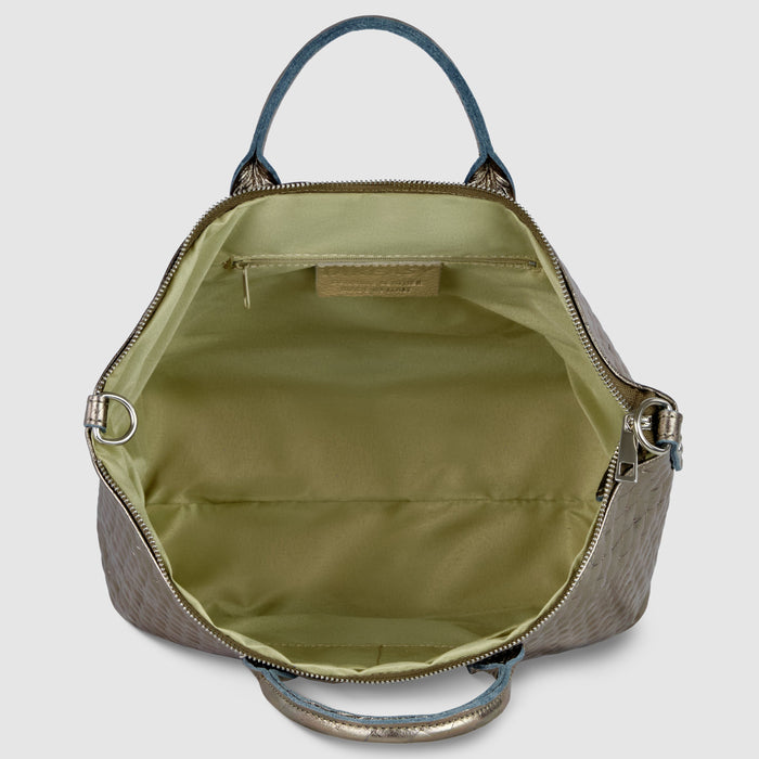 Urbino Metallic Suede Top-Handle Bag