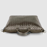 Urbino Metallic Suede Top-Handle Bag