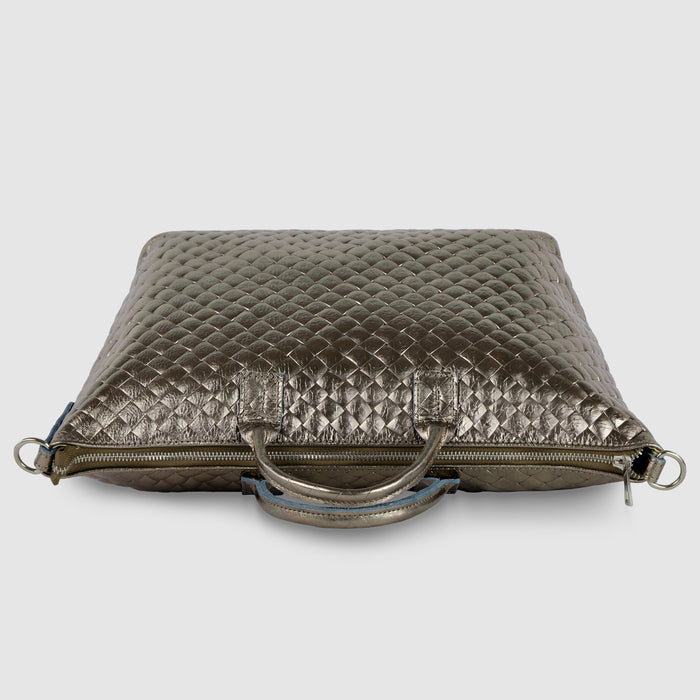Urbino Metallic Suede Top-Handle Bag