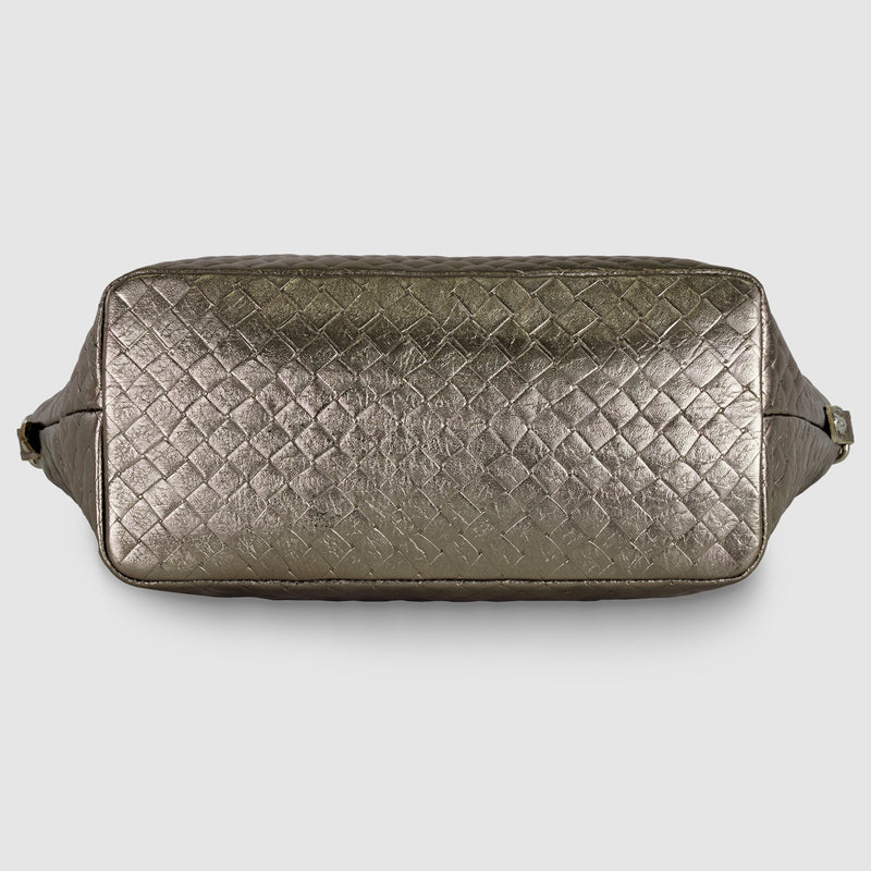Urbino Metallic Suede Top-Handle Bag