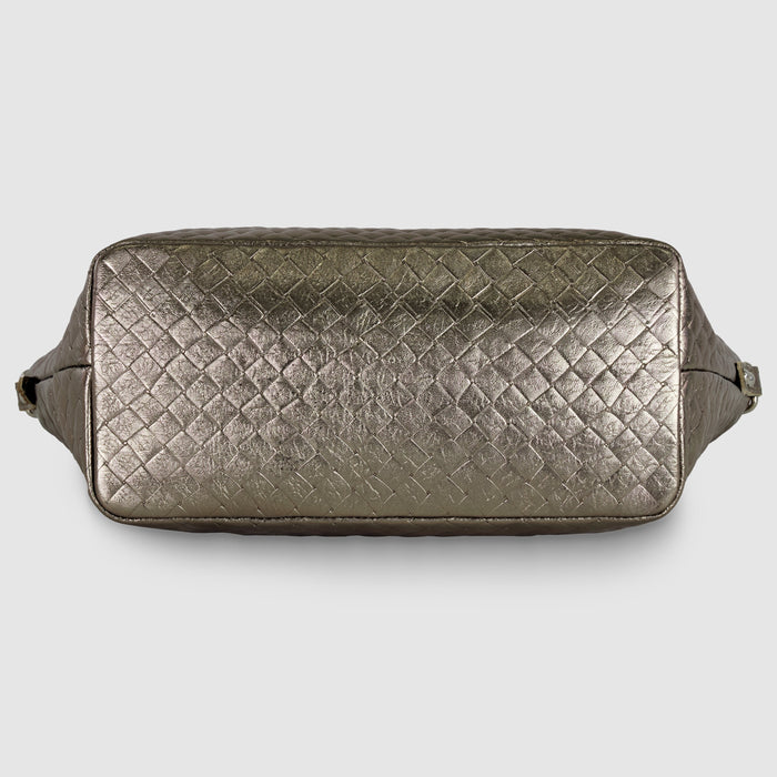 Urbino Metallic Suede Top-Handle Bag