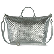 Urbino Metallic Suede Top-Handle Bag
