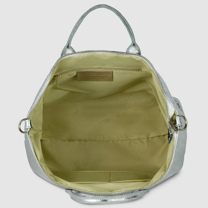 Urbino Metallic Suede Top-Handle Bag