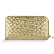 Genuine Woven-Embossed Metallic Suede Wallet | Trento