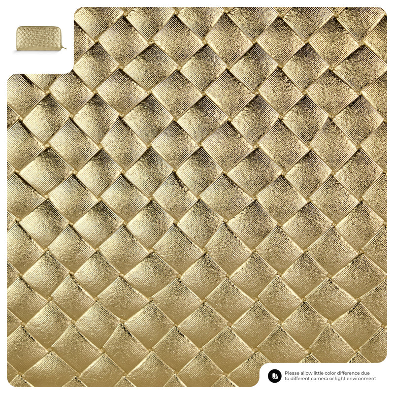 Genuine Woven-Embossed Metallic Suede Wallet | Trento