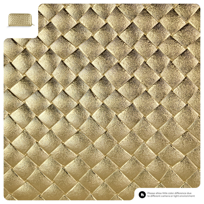 Genuine Woven-Embossed Metallic Suede Wallet | Trento