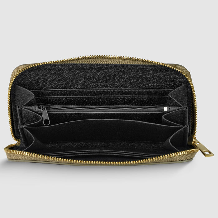 Genuine Woven-Embossed Metallic Suede Wallet | Trento
