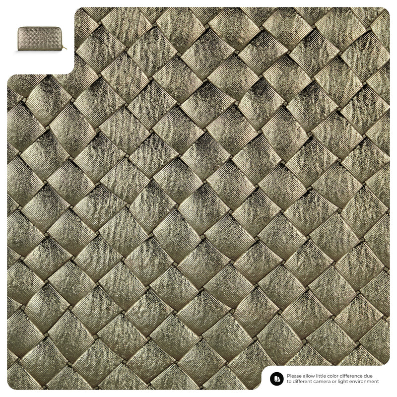 Genuine Woven-Embossed Metallic Suede Wallet | Trento