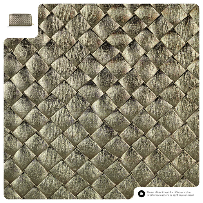 Genuine Woven-Embossed Metallic Suede Wallet | Trento