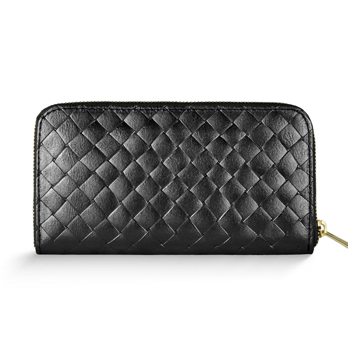 Genuine Woven-Embossed Metallic Suede Wallet | Trento