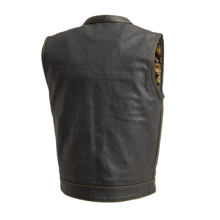 The Cut Men's Motorcycle Leather Vest, Multiple Color Options
