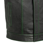 The Cut Men's Motorcycle Leather Vest, Multiple Color Options