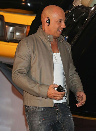 Vin Diesel Genuine Leather Jacket Gray