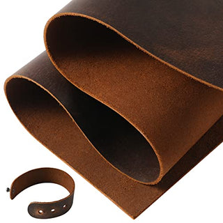 Genuine Leather Sheets for Crafts 12''X24'' Full Grain Leather Tooling Leather (2mm) Thick Cowhide Leather Pieces Square, Red Brown