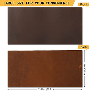 Genuine Leather Sheets for Crafts 12''X24'' Full Grain Leather Tooling Leather (2mm) Thick Cowhide Leather Pieces Square, Red Brown