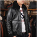 A2 USAF Pilot Leather Jacket with Faux Fur Collar-Mens Leather Jacket-Inland Leather Co. Est. 2020-black-S-Inland Leather Co.