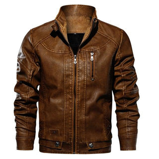 Benedict Men's Faux Leather Jacket-Mens Faux Leather Jacket-Inland Leather Co-brown-M-Inland Leather Co.