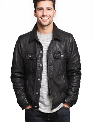 Brix Men's Leather Jacket Sheepskin Coat-Mens Leather Jacket-Inland Leather Co.-Inland Leather Co.