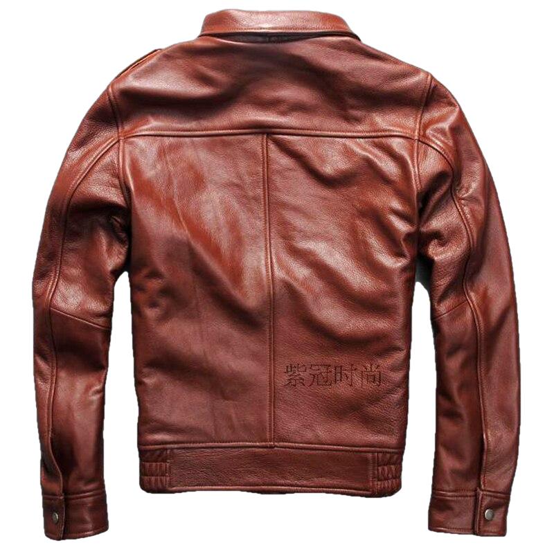 Bron Men’s G1 Cowhide Leather Jacket – Tan & Black Vintage Style