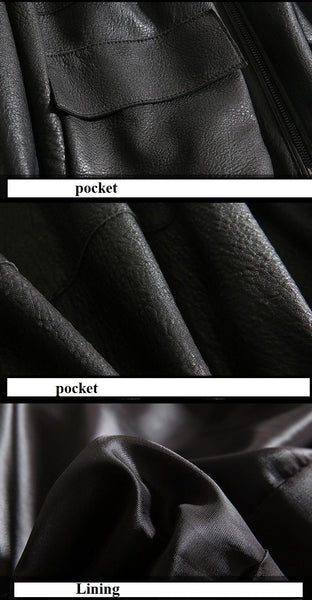 Casual Genuine Womens Leather Coat-Womens Leather Coat-Inland Leather Co.-Black-S-Inland Leather Co.