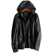 Casual Genuine Womens Leather Coat-Womens Leather Coat-Inland Leather Co.-Black-S-Inland Leather Co.