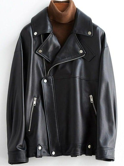 Celeste Womens All-Year Leather Fashion Jacket-Womens Leather Jacket-Inland Leather Co. Est. 2020-Black-5XL-Inland Leather Co.