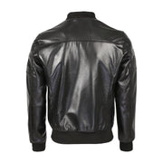 Cicero Men's New Zealand Leather Bomber Jacket-Mens Leather Jacket-Inland Leather Co.-Black-S-Inland Leather Co.