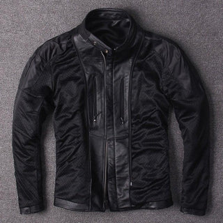 Classic Mens Straight Cow Leather Jacket-Mens Leather Jacket-Inland Leather Co.-Black-M-Inland Leather Co.