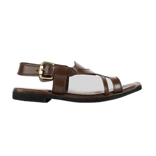 Corgan Mens Cowhide Genuine Eco Leather Sandals-Leather Sandal-Inland Leather-Brown-US 7/EU 39-Inland Leather Co.