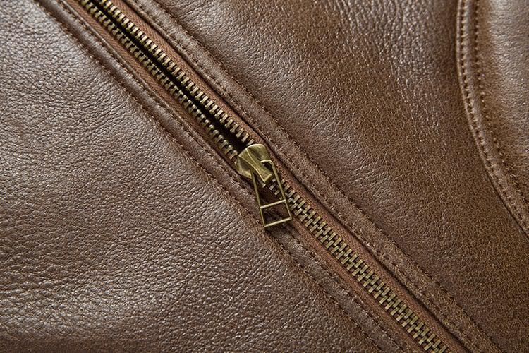 Davis Men's Natural Shearling Leather Coat-Mens Leather Coat-Inland Leather Co. Est. 2020-Brown-XXXL-Inland Leather Co.