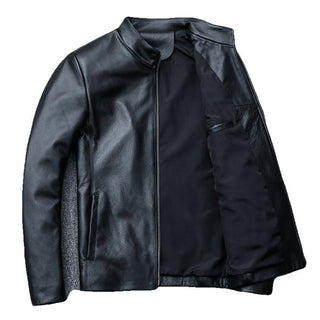 Eddard Men's Genuine Cowhide Leather Motorcycle Jacket-Mens Leather Jacket-Inland Leather Co.-Black-XXL-Inland Leather Co.