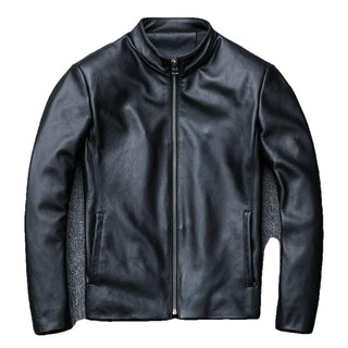 Eddard Men's Genuine Cowhide Leather Motorcycle Jacket-Mens Leather Jacket-Inland Leather Co.-Black-XXL-Inland Leather Co.