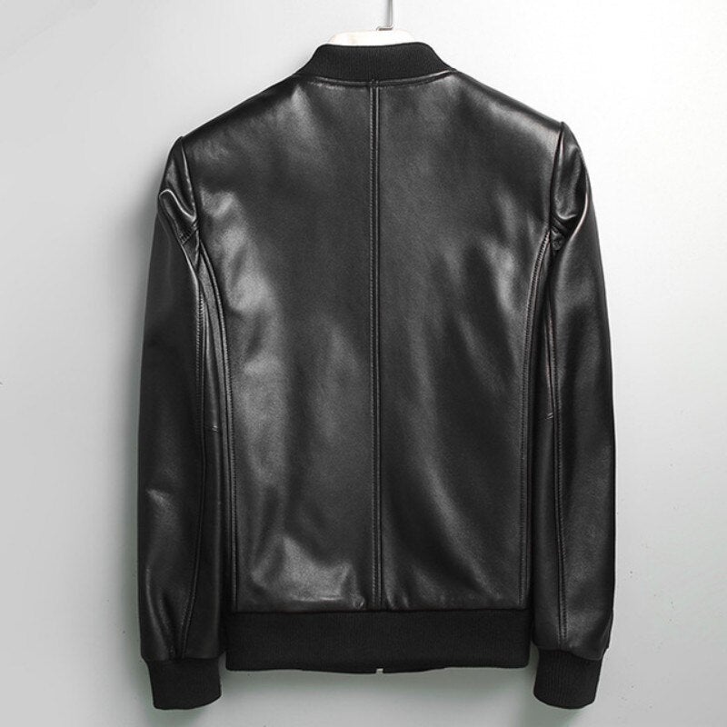 Gendry Genuine Black Aviation Men Sheepskin Real Leather Coat-Mens Leather Jacket-Inland Leather Co. Est. 2020-black-XXXL-Inland Leather Co.